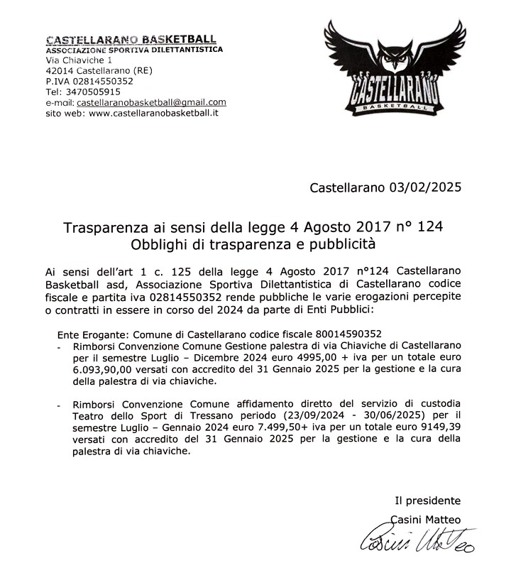 TRASPARENZA 2025